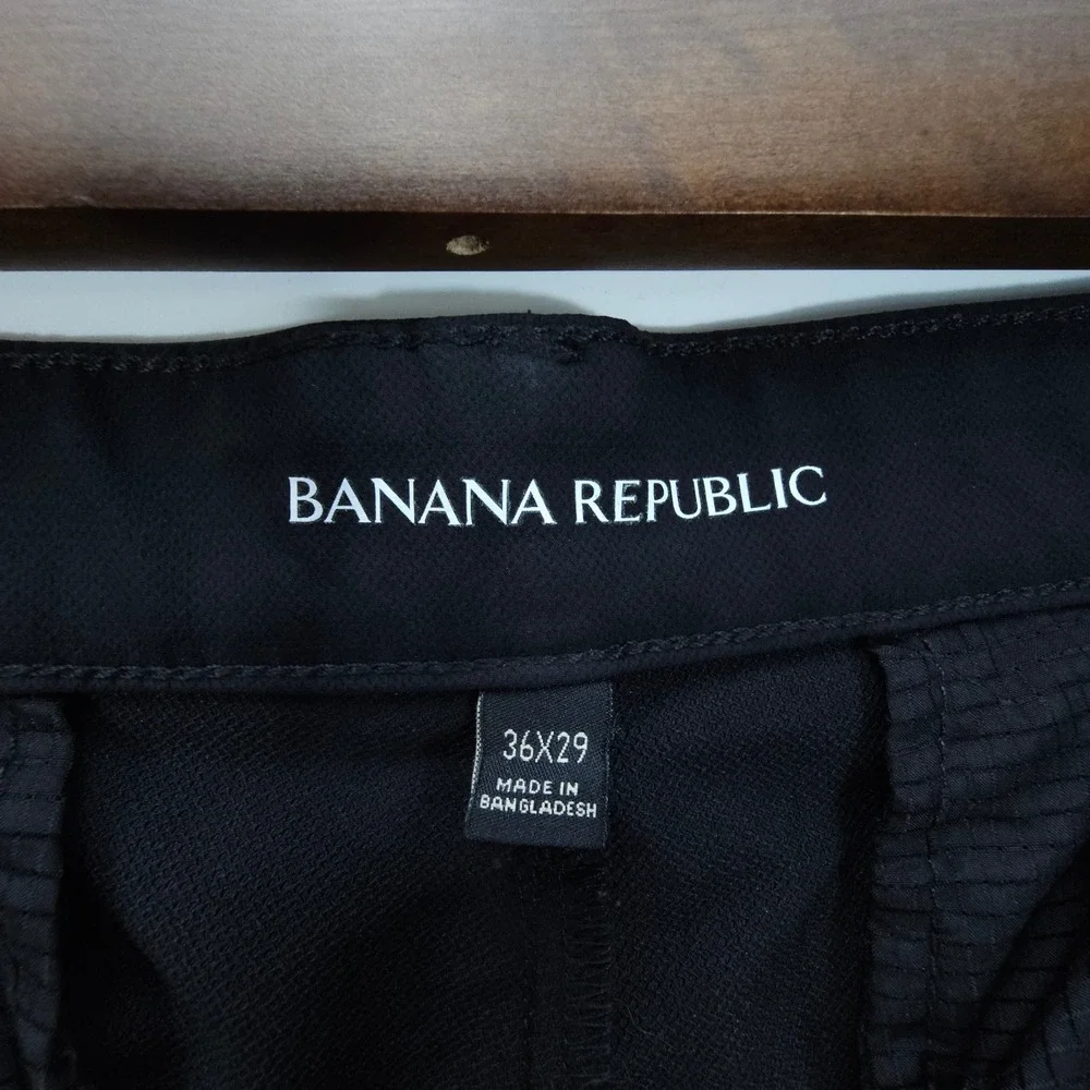 Streetwear Banana Republic Pants Men 36x29 Black Performance Chino Slim Straight